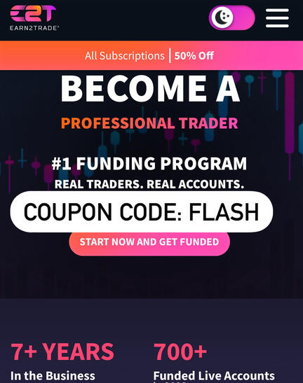 Earn2Trade coupon code: FLASH for up to 60% off. Start your funded trader journey.